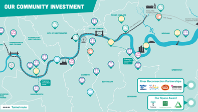 A new interactive map summarising Tideway's community investment has been launched